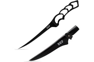 BKF Pro 7" Fillet Knife Fishing Knife Stainless-Steel Blade for Filleting and Boning with Sheepskin Protective Sheath, Fishing Gear and Equipment, Fishing Sccessories, Fishing Gifts for Men