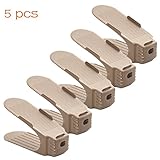 Harmony Life 5 pcs Shoes Slotz Organizer Plastic Space-Saving Shoes Display Storage Rack (Brown)