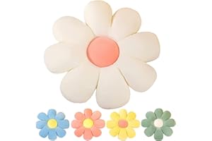Kekeso Flower Floor Pillow Seating Cushion Daisy Flower Throw Pillow Cute Room Decor for Girls Flower Plush for Reading and Lounging Comfy Pillow (80cm/31.49inch, White)