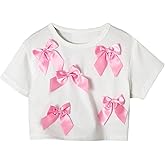 SOLY HUX Toddler Girl's Cute Bow T Shirt Crew Neck Short Sleeve Tee Y2k Summer Tops