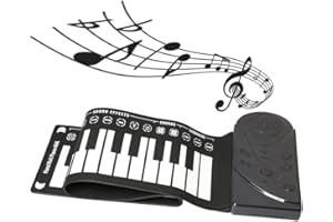 Roll Up Piano,49 Keys Electric Piano Keyboard,Portable Keyboard Piano,Keyboard Piano for Beginners(Black)