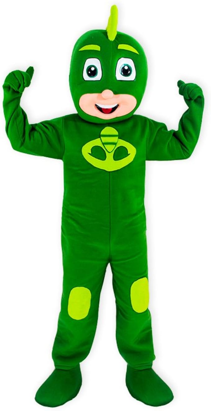 KF Green PJ Mask Mascot Costume Gekko Party Adult Halloween