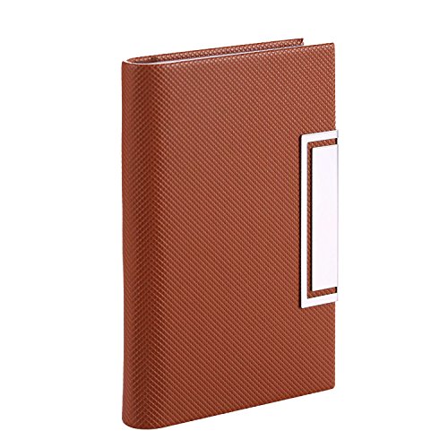 Leather & Metal Business Card Holder For men Credit Card Organizer,UBaymax Name Card Pocket Wallet Carrier Brown