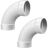 GULUANT 2 Pack Replacement Central Vacuum 90 Degree Sweep Prevents Clogs Elbow Fitting for 2 Inch Vacuum Pipe