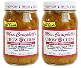 Mrs. Campbell's All Natural Hot Southern Chow Chow Relish, 16 Oz Glass Jar (Pack of 2)