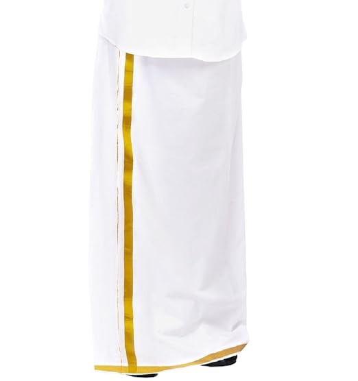 Mens Cotton Dhoti ( IMW02_White_Freesize )