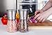 Luxury Salt and Pepper Grinder Set with BONUS Stand | Clear Glass & Stainless Steel | Ceramic Grinder w/Adjustable Coarseness | Kitchen Accessory for Fresh Ground Spices