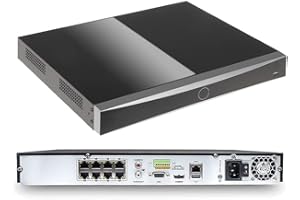 RICHSECU DS-7608NXI-I2/8P/S HIK 8 Channel 8 PoE AcuSense 4K NVR Network Video Recorder with Facial Recognition, Human/Vehicle Detection, Compatible with HIK IP Cameras(International English Version No HDD)