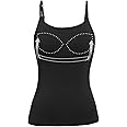 Womens Tank Tops Adjustable Strap Camisole with Built in Padded Bra Vest Sleeveless Layer Top 1/2/3 Packs