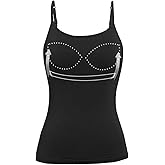 Womens Tank Tops Adjustable Strap Camisole with Built in Padded Bra Vest Sleeveless Layer Top 1/2/3 Packs