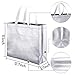 Whaline Set of 12 Glossy Reusable Grocery Bag, Tote Bag with Handle, Non-Woven Stylish Present Bag