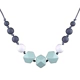 tuxepoc Silicone Teething Necklace for Mom to Wear,Nursing Necklace Baby Teether