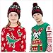 Goodstoworld Knit Led Ugly Christmas Hats Womens Mens Black Beanie Festival Party Light Up Knit Xmas 6 Colorful Lights Funny Sweater Hat For Family Girls Boys