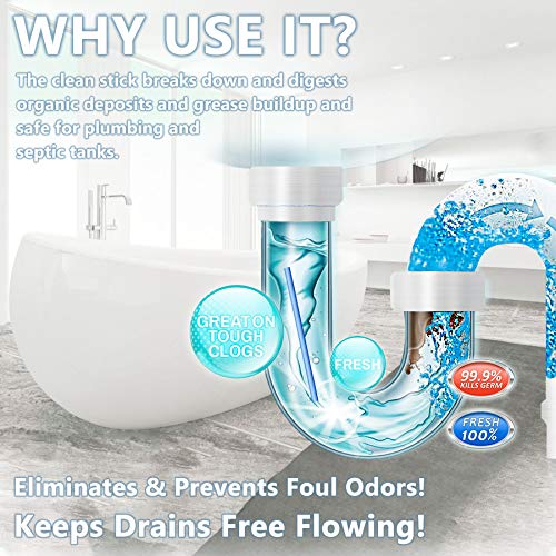 [2022 Newest] Drain Cleaner Sticks, NonToxic Sink Clean Deodorizer for