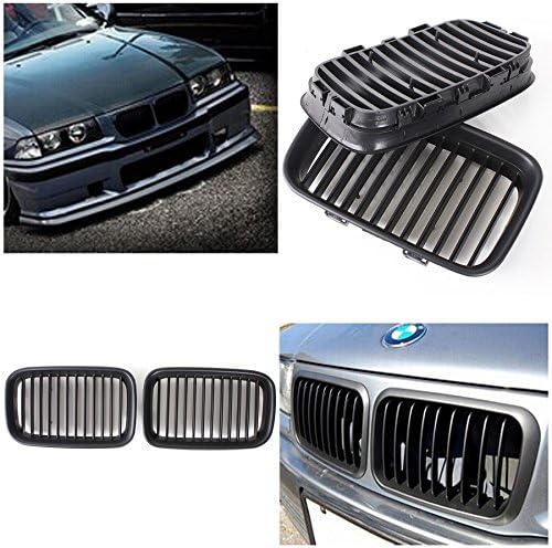 For BMW 3Series E36 318 Flat Black Kidney Sport Front Hood Grill M3 1992-1996