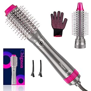 Hair-Dryer-Brush-Hot-Air-Brush-for-Fast-Drying-4-In-1-Hair-Dryer-Volumizer-Multifunctional-Negative-Ionic-Curler-Straightening-Comb-with-2pcs-Hair-Clips1pcs-Gloves Hair Dryer Brush, Hot Air Brush for Fast Drying, 4 In 1 Hair Dryer & Volumizer, Multifunctional Negative Ionic Curler…
