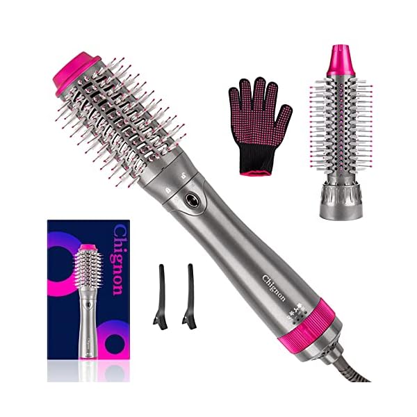 Hair-Dryer-Brush-Hot-Air-Brush-for-Fast-Drying-4-In-1-Hair-Dryer-Volumizer-Multifunctional-Negative-Ionic-Curler-Straightening-Comb-with-2pcs-Hair-Clips1pcs-Gloves Hair Dryer Brush, Hot Air Brush for Fast Drying, 4 In 1 Hair Dryer & Volumizer, Multifunctional Negative Ionic Curler…