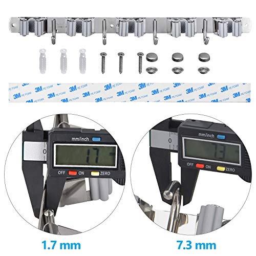 Saxhorn Broom Holder Wall Mount, Mop Holder Organizer Wall Mounted