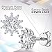 Sterling Silver Stud Earrings - Crystal Cubic Zirconia - Fashion Rhodium Plated Hypoallergenic Screwback Earrings for Women