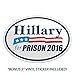 Hillary for Prison T-Shirt & Sticker Anti Clinton Men's X-Large (Blue)