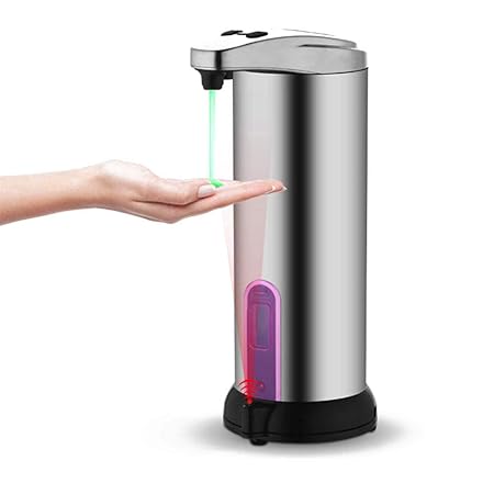 Pawaca Automatischer Schaum-Seifenspender mit IR-Sensor und 4 einstellbaren Modi, 450 ml Edelstahl-Gehäuse, rostfrei, berühru