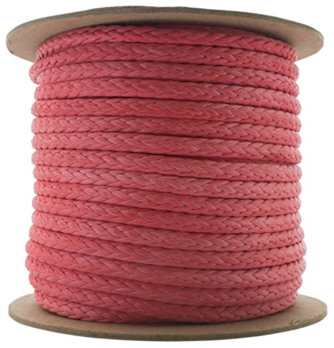 New On Amazon - 100Ft. TOUGH-GRID 5,000lb Ultra-Cord 3/16" - 15X Stronger Than Steel & It Floats! for Boating, Camping & Towing - Free Shrink Tube - 100% "UHMWPE - 100Ft. - Red