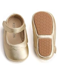 Bear Mall Baby Girl Shoes Soft Sole Toddler Ballet Flats Baby Walking Shoes (13 cm(12-18Months), Golden)