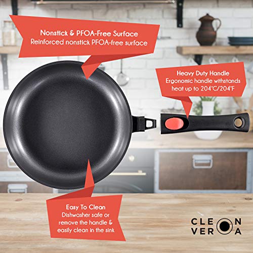 Cleverona Essential Nonstick 11 Inch Fry Pan with SecureSnap Detachable Handle