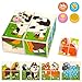 Quokka Wooden Blocks Puzzles for Babies and Toddlers 1 2 3 Year Olds | 24 Educational Images for Kids Ages 1-3 Crafted on Wood | Preschool Learning Toys for Boys and Girl | 16 Big Blocks for Games