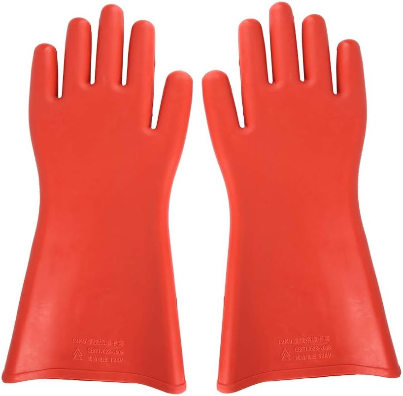Sonew Insulating Gloves, 2KV High Voltage Proof Rubber Insulating Gloves, Electrical Safety Protective Gloves with Raincoats