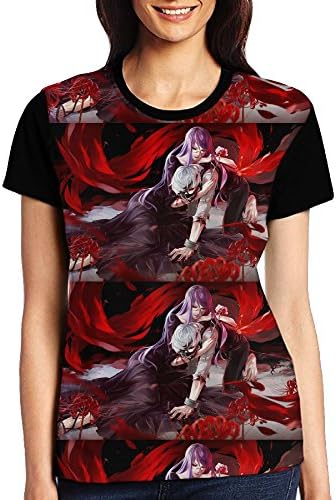 JieKeTieShen Women's Tokyo Ghoul 3D Printed Short Sleeve Funny Tee Shirt