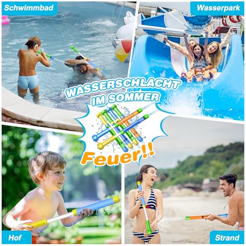 Pack of 6 Children's Water Gun, 32 cm Water Sprayer Water Spray Gun Children with 8-10 m Feet Long Range Spray Gun Water Colourful Set for Boys and Girls Party Beach Pool Toy