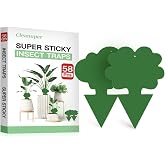 Cleanuper 58 Pack Gnat Killer Sticky Traps for Plants - Green Fungus Gnat Sticky Trap for Indoor Houseplants, Fruit Fly, Whitefly, Aphid - Family Friendly Design, Flower/Cloud or Sunflower/Butterfly