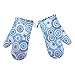 Silicone Oven Mitts Gloves for Pot Holders Heat Resistant Kitchen Mitts with Quilted Cotton Lining by WCountFair -1 Pair
