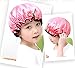 NKTM Girls Toddler Shower Cap, 2-Pack Cute Pink Shower Caps for Kids