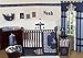 Nautical Nights Blue and White Sailboat Baby Boy Bedding 11pc Crib Set Without Bumper