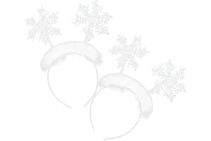Lurrose 2pcs Christmas Headbands Snowflakes Hairhoop Hair Band Snowflakes Headdress Christmas Hair Accessory Hair Decoration