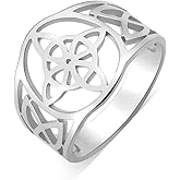 TEAMER Witches Knot Ring - Stainless Steel Celtic Amulet Vintage Jewelry For Women