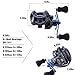 Sougayilang Baitcasting Fishing Reel 7.0:1 Gear - Low Profile Carbon Fiber Drag 9+1 Bearing Dual Magnetic Brakes Fishing Reels