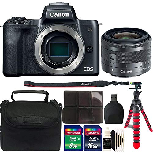 Canon EOS M50 Mirrorless Digital Camera with 1545mm STM Lens and Deluxe Bundle Pricepulse
