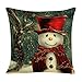 Gotd Christmas Snowman Reindeer Elk Pillow Case 18 x 18 Cushion Cover Home Decor Design Throw Pillow Cover Throw Pillow Case (Gift B)