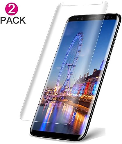 [2-Pack] Galaxy S8 Plus Tempered Glass Screen Protector , ANKOON [Case Friendly] [3D Curved ] HD Anti-Bubble Scratch Fingerprint Proof (Transparent)
