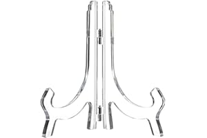 Clear Acrylic Easel Plate Display Stands,Place Card Holder Display Easels to Display Pictures Or Placecard at Home Decoration