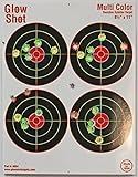 25 and 75 Pack - 4 Bullseye - Reactive Splatter Targets - Tagboard and Adhesive Versions- GlowShot - Multi Color - Gun and Rifle Targets (Tagboard Muti-Color 75 Pack (non-Adhesive))