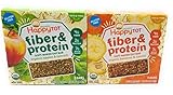 Happy Baby Tot Fiber and Protein Organic Soft-Baked Oat Bar Bundle: 1 Box of Apples & Spinach, 1 Box of Bananas & Carrots(2 boxes total)