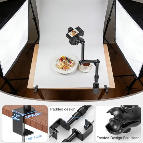Rodison 78.4 cm Webcam Stand Mount with 1/4 Inch Screws for DSLR Cameras | Table Mount Camera for Ring Light, Project, Logitech Webcam, Handcam, Gopro Hero 8 7 6 5