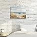 ARTISTIC PATH Seashore Artwork Coastal Wall Art: Abstract Beach Art Painting Print on Wrapped Canvas for Room Decoration (24