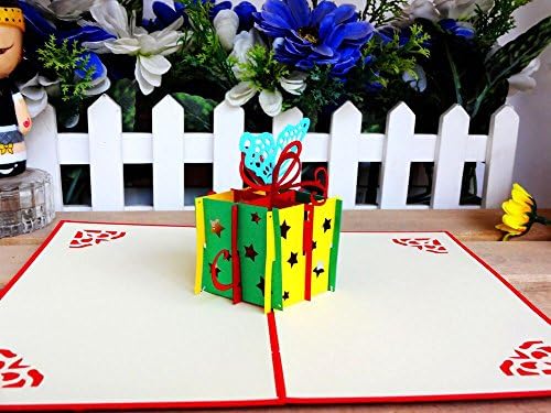 3D Birthday Card Assorted Pack - Set of 2 Cards with Present Box and Home Model Pop Up Handmade Gift Creative Greeting Cards Papercraft Plus Envelopes