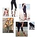 Klorify Belly Dance Pants Yoga Tights Tie up Leggings Strappy Dry Fit Workout Capris High Waist (Large, Black)
