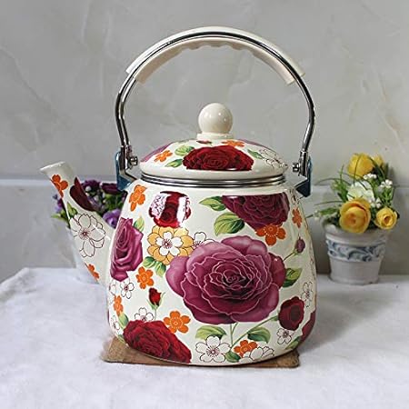 Hervidor De Agua Hervidor Para Teteras Pava Caldera De Cebada De Esmalte 3 3l Con Filtro De Fondo Plano Agua Hirviendo Tetera Cocina De Induccion De Gas Hervidor Universal De Gas Amazon Es Hogar